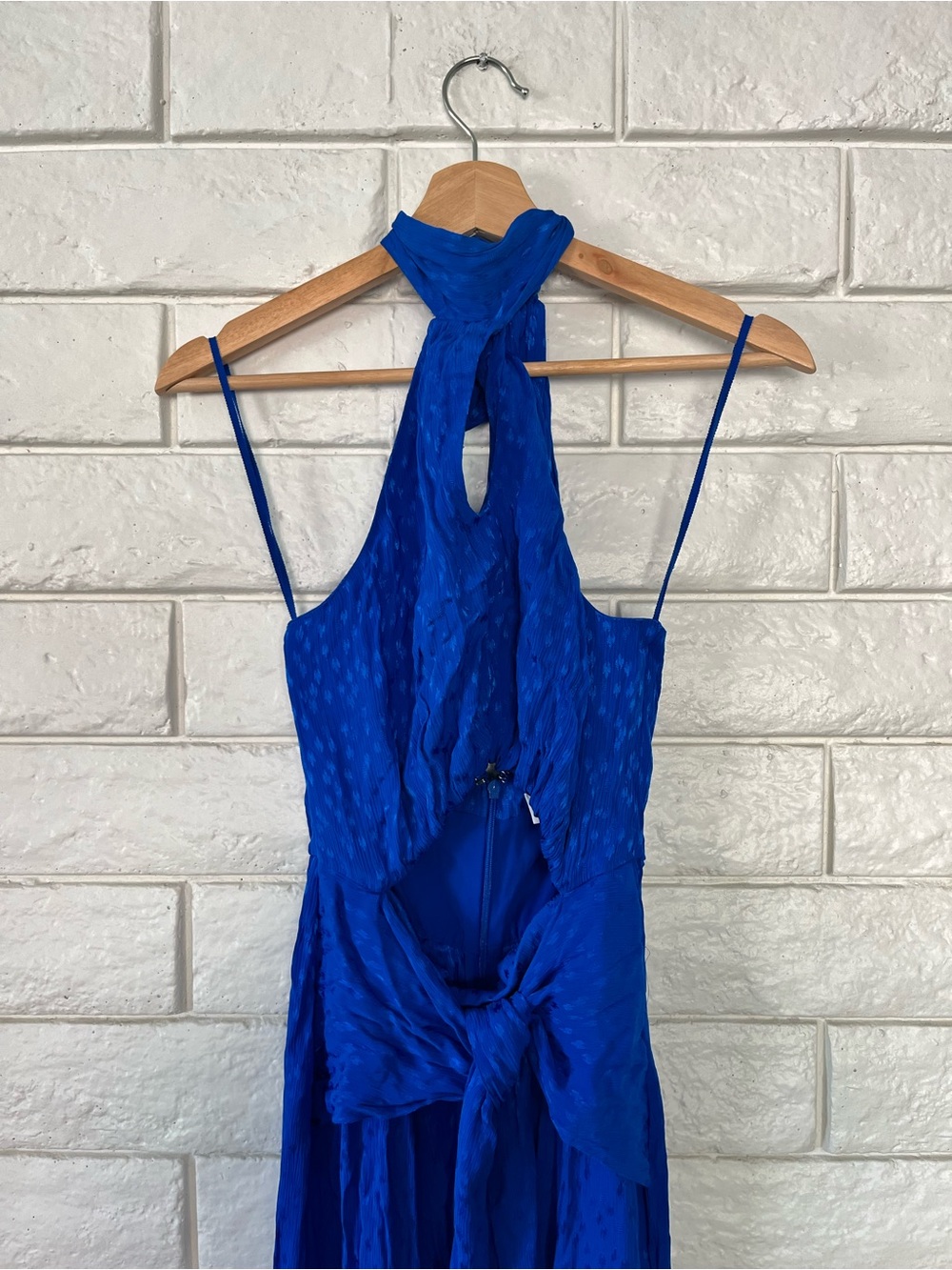 NWT & Other Stories Halter Cut Out Midi Dress Women’s Vibrant Royal Blue Sz 4 - Picture 4 of 9